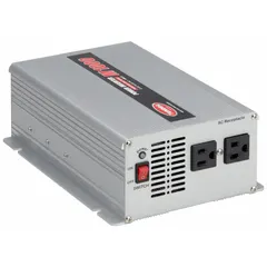 The TUNDRA M1000 inverter converts 12V DC battery power to 120V AC at 60 Hz, delivering 1,000 W continuous output. It features a Cable with Lugs DC connection and two outlets, producing a modified sine wave. Typical applications include powering tools and equipment in vehicles or remote locations without grid power.