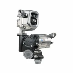 This metered bung-mount fuel transfer pump features a 1/2 hp motor rated for 115/230 V AC. The housing is constructed of aluminum and cast iron. It includes a meter measuring in gallons; nozzle and discharge hose are not included. Typical applications include transferring fuels from drums or tanks in industrial, agricultural, and fleet maintenance settings.