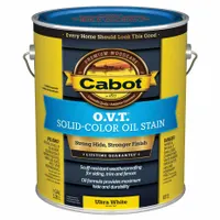 CABOT Wood Stain: Wood Stain, Exterior, Oil, 1 gal Container Size, Wood, Flat, Ultra White, Solid (MPN 140.0006712.007)