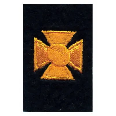 HEROS PRIDE Embroidered Patch: Cross, 3/4 in, Black/Gold, Polyester/Rayon - Embroidered Insignia