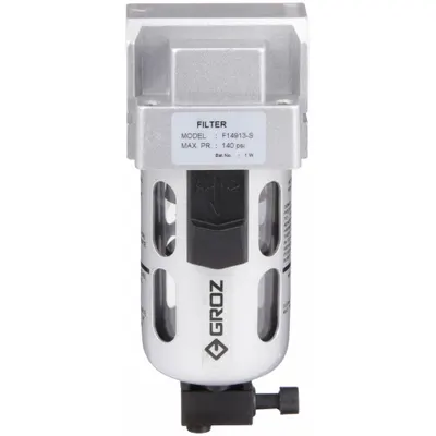 GROZ Compressed Air Filter: Particulate, 1/4 in NPT, 40 micron, 49 cfm - GROZ FRL Air Filters