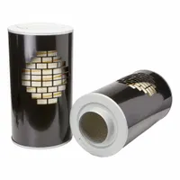 Round/oval engine air filter with 13 1/2 in outside diameter and 27 in outside diameter at bottom. Interchanges with Baldwin PA2724. Used in heavy-duty engine air intake systems for trucks, construction equipment, and agricultural machinery