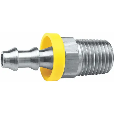 DIXON Push-On Hose Fitting: Hose Barb x NPT, 3/8 in x 3/8 in Fitting Size, Male x Male - 303 Stainless Steel Multipurpose (Air, Water, Chemical) Push-On Barbed Hose Fittings