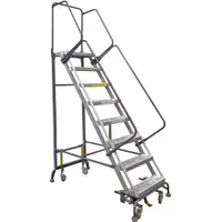 BALLYMORE Rolling Ladder: 5.8 ft Platform Ht, Unassembled, Aluminum, Foot-Activated Step Lock (MPN HY-LA-072414P)