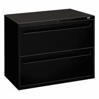 HON Lateral File Cabinet with Drawer: Black, 2 Drawers, 28 in Overall Ht, 18 in Overall Dp, Steel (MPN H782.L.P)