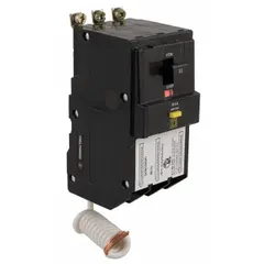 Three-pole, 15 A miniature circuit breaker for bolt-on mounting in QO Load Centers and NQ Panelboards. Rated 120/208V AC with a maximum interrupting rating of 10kA at 208/120V AC. Provides overcurrent and short-circuit protection in three-phase electrical distribution systems.