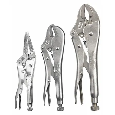 IRWIN Locking Pliers Set: Curved, 2 in_1 1/2 in_1 7/8 in Max Jaw Opening - Locking Pliers Sets