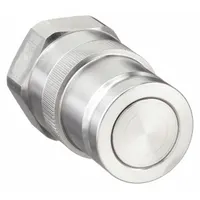 The PARKER 71 Series hydraulic quick-connect coupling plug (S71-3N16-20EF) features a 316 stainless steel body and nitrile seal material. It is designed for quick, leak-free connection and disconnection of hydraulic hoses in industrial fluid power systems. This plug is suitable for applications requiring corrosion resistance, such as marine and chemical processing environments