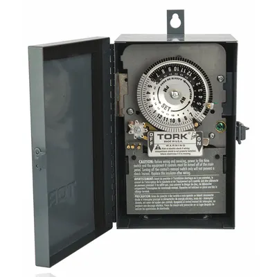 TORK Electromechanical Timer: 24 hr, 120V AC, 3PST - Electromechanical Timer Switches
