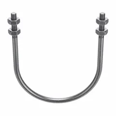 This U-bolt is designed to secure 14-inch pipe to structural supports. It features a 7/8"-9 thread size and a 17 5/16-inch inside height. Made from steel with a plain finish, it is commonly used in plumbing, HVAC, and material handling applications for fastening pipe runs to beams or racks.