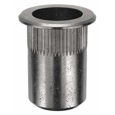AVK Rivet Nut: M6-1.00 Thread Size, 15.5 mm Overall Lg, 9.9 mm Insert Dia, Round - Twist-Resistant Rivet Nuts