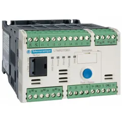 Motor management system for monitoring and protection of industrial motors. Supports 0.4 A to 8 A current range with 24 VDC control voltage. Communicates via DeviceNet protocol for integration into automation networks. Suitable for applications such as conveyors, pumps, fans, and compressors.