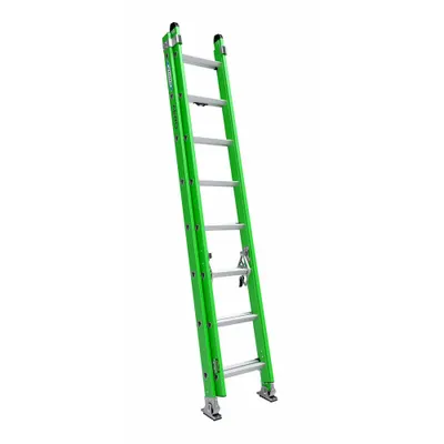 WERNER Extension Ladder: 28 ft Ladder Size, Fiberglass, 375 lb Load Capacity, 50 lb Wt - Non-Conductive Fiberglass Extension Ladders