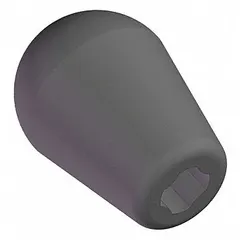 This self-threading tapered knob is made of plastic with a diameter of 1.63 inches. It accommodates 1/2", 3/8", and M10 threads. Designed for manual adjustment and fastening, it is commonly used in industrial machinery, jigs, and fixtures where tool-free tightening or positioning is needed.