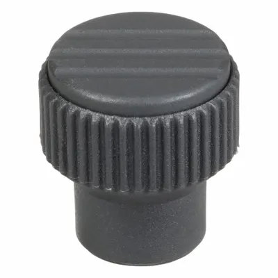 KIPP Knurled Knob with Threaded Hole, M4, 21 mm Dia, Gray - Knurled Knobs with Threaded Hole