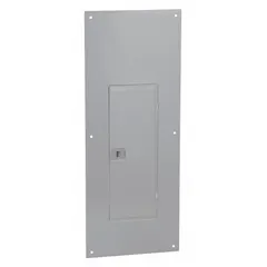 Non-vented load center cover with door for flush mounting. Compatible with Square D QO enclosure boxes Mfr. No. QO140L200PG, QO132M150P, and QO140M200P. NEMA 1 rated for indoor use. Provides a finished protective enclosure for electrical distribution panels.