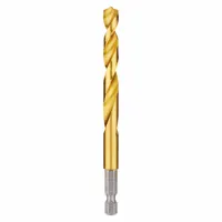 MILWAUKEE Hex Shank Drill Bit: 21/64", 135° Split Point, TiN-Coated HSS, Impact Rated (MPN 48-89-4618)