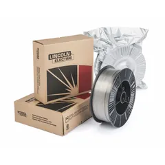 E309LT0-1/4 stainless steel flux-cored welding wire on a 33 lb spool. Diameter 0.045 in. As-welded tensile strength 82 ksi to 86 ksi, yield strength 63 ksi to 65 ksi. Used for welding stainless steel and dissimilar joints requiring corrosion resistance.