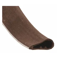 Self-adhesive silicone bulb seal for smoke containment in door gaps. Brown color, 20 ft length, standard adhesive bond. Suitable for sealing gaps around doors to limit smoke spread.