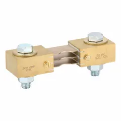 Switchboard shunt rated for 300 A DC, designed for use with digital panel meters to extend current measurement range. Includes 5 ft leads. Suitable for industrial power monitoring and control panel applications.