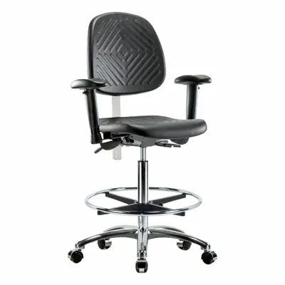 OEM Polyurethane Cleanroom Chair with Arms - Polyurethane Cleanroom Chairs