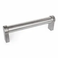 This load-rated straight-leg tubular pull handle features a rear-mount design with 23.62 in mounting hole center-to-center spacing. It has a silver finish, M8 screw size, and stainless steel leg style. Suitable for use on industrial enclosures, machinery doors, and heavy-duty access panels
