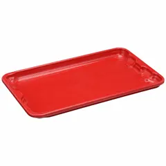 Red fiberglass lid measuring 17 7/8 in x 10 5/8 in, designed for extreme-temperature stacking and nesting totes. Suitable for use in demanding industrial environments where standard lids may degrade.