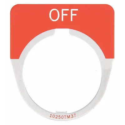 EATON Legend Plate: 30 mm Panel Mounting Size, Half-Round, 1 5/8 in Overall Wd - Push-Button Rings & Plates