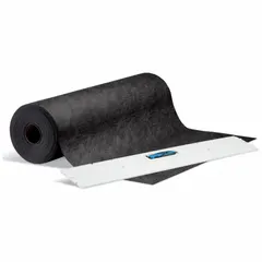 This disposable entrance mat starter kit consists of a single 3 ft x 100 ft roll, 1/16 in thick, with an adhesive-backed surface. It absorbs oils, grease, and water, making it suitable for use in high-traffic areas such as entrances and walkways in industrial facilities.
