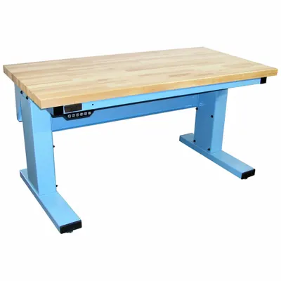 PRO-LINE Ergonomic Work Bench: Adj Ht, Maple, 72 in x 30 in, 1,000 lb Overall Load Capacity - Open-Base Workstations