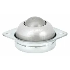 This countersunk flange mount ball transfer has a 1 in diameter ball and a 75 lb load capacity with 3/4 in projection. It provides low-friction omnidirectional movement for loads in material handling applications such as conveyor systems, workstations, and packaging lines.