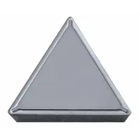 Triangle (T) indexable turning insert made of cermet material. Used for precision finishing and semi-finishing of steels and stainless steels in lathe turning operations. Delivers high wear resistance and smooth surface finish