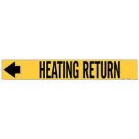 Pipe Marker: Heating Return, Yellow, Black, Fits 1 1/2 to 2 in Pipe O.D., 25 Pipe Markers (MPN 20435)
