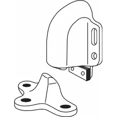 Brass catch door holder designed for door-mounting applications. Used to secure doors in an open position in commercial and industrial facilities. Suitable for high-traffic areas requiring reliable holding force.