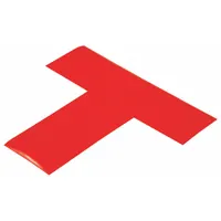 Floor Marking Tape: T, Solid, Red, No Legend, 2 in x 6 in, 55 mil Tape Thick, Mighty Line®, 100 PK (MPN REDT)