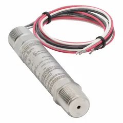 Gauge pressure transmitter with 1000 psi range, 1 to 5V DC output, and ±0.50% accuracy. Stainless steel housing with IP66 and NEMA 4X ratings. Electrical connection via 1/2 in NPT conduit with cable; process connection is NPT. Rated for Class I, Div 1, Groups A, B, C, D hazardous locations, with 2x overpressure and 8x burst pressure. Suitable for industrial pressure measurement in explosive environments.