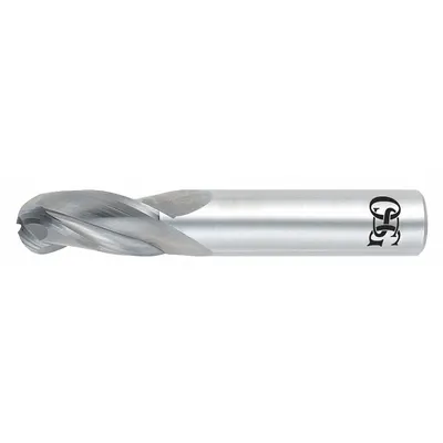 OSG Ball End Mill: Carbide, 3 Flute, 4 mm Mill Dia, 14 mm LOC, 51 mm OAL (MPN 403-1575-BN) - General Purpose Carbide Ball End Mills