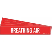 Pipe Marker: Breathing Air, Red, White, Fits 2 1/2 to 7 7/8 in Pipe O.D., 1 Pipe Markers, 5 PK (MPN 7335-1-PK)