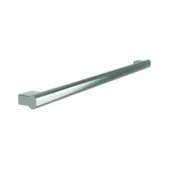 This straight grab bar is 24 inches long and constructed of stainless steel for corrosion resistance. It is designed for wall mounting in commercial or institutional bathrooms, providing support near toilets, showers, or tubs.