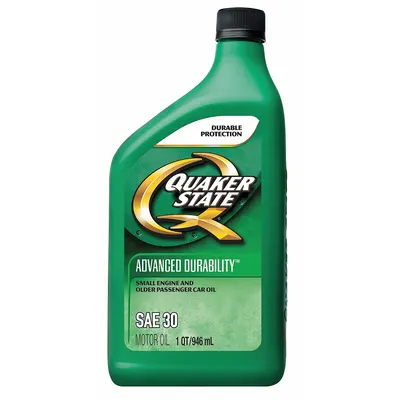 QUAKER STATE Engine Oil: Conventional, 1 qt Size, Bottle, 30 - Gasoline Engine Oil