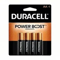 AA-size alkaline battery delivering 1.5V DC. Suitable for powering remote controls, flashlights, clocks, and other low-to-medium drain devices in household and light industrial settings.