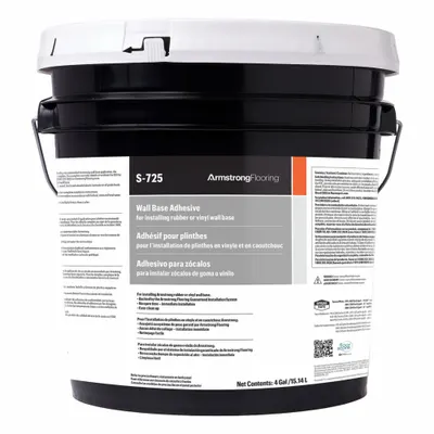 ARMSTRONG Construction Adhesive: Wall Base Adhesive, 1 gal, Pail, Off White - Cove & Wall Base Construction Adhesives