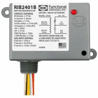 RIB Enclosed Pre-Wired Relay: 20 A Rating, 24V AC/DC/120V AC, SPDT, 0.50 in NPT (MPN RIB2401B)