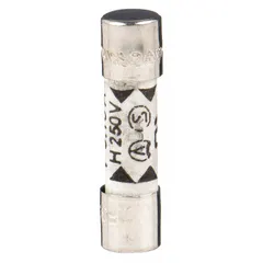 Fast-acting cylindrical fuse rated 50 mA and 250 V AC. Non-indicating design in a 5 mm x 20 mm package. Suitable for overcurrent protection in electronic circuits, control panels, power supplies, and instrumentation.