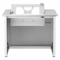 This downview computer desk features a white steel frame and a white metal desktop measuring 36 inches wide by 29 inches high. It includes a modesty panel for a clean appearance and is supplied as a kit with no drawers. Suitable for office or home workstation setups supporting monitors, keyboards, and peripherals