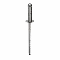 Inch-series blind rivet with a dome head, 0.153" diameter, 1 9/11" length, 17/32" body length, and 1 13/16" overall length. Supplied in a 500-piece pack. Used for fastening materials where only one side is accessible, common in sheet-metal assembly and general fabrication.