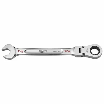 MILWAUKEE Combination Wrench: Chrome Vanadium Steel, Chrome, 13/16 in Head Size - SAE 12-Point Ratcheting Combination Wrenches