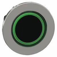 SCHNEIDER Flush Push Button: Green, 30 mm Mounting Size, Metallic, Momentary (MPN ZB4FW933)