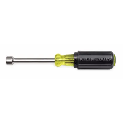 KLEIN TOOLS Hollow Round Shank Nut Driver: Straight, SAE, With Magnetized Tip, Std - Fastener-Holding Nut Drivers