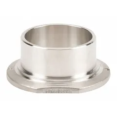 This low-pressure socket weld pipe fitting is made of 316 stainless steel with a flange x socket connection. It is sized 3 in x 3 in, rated for a maximum operating pressure of 300 psi, and has a length of 1 13/16 in. Used in piping systems to connect pipes or change flow direction.